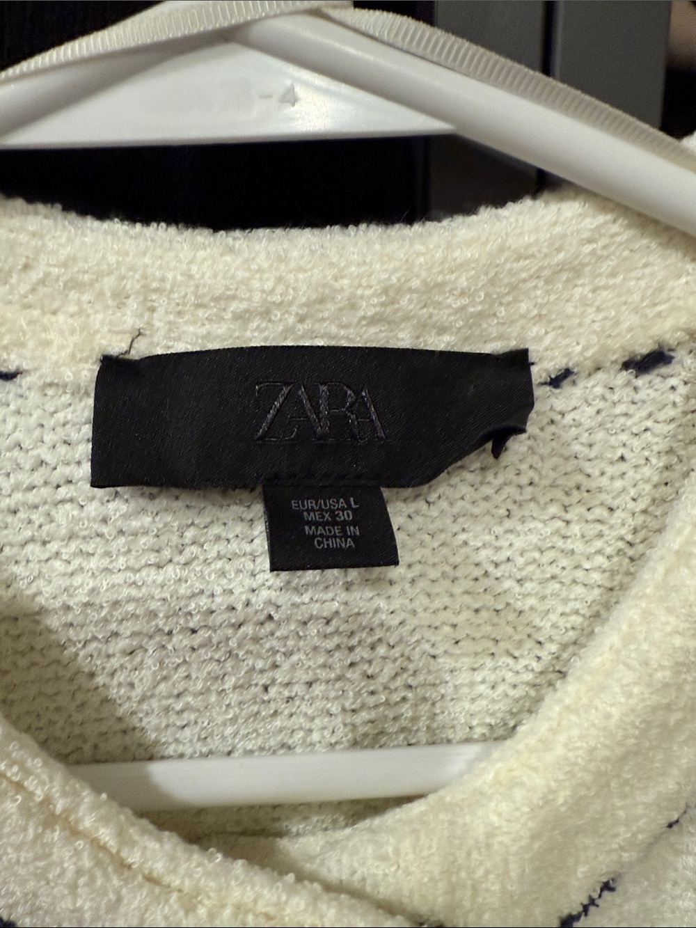 Zara Crop Knit Cardigan with Navy Stitching - Picture 2 of 5